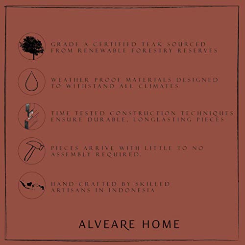 Alveare Home Santorini Cove Outdoor Teak Chair with Cushion Natural