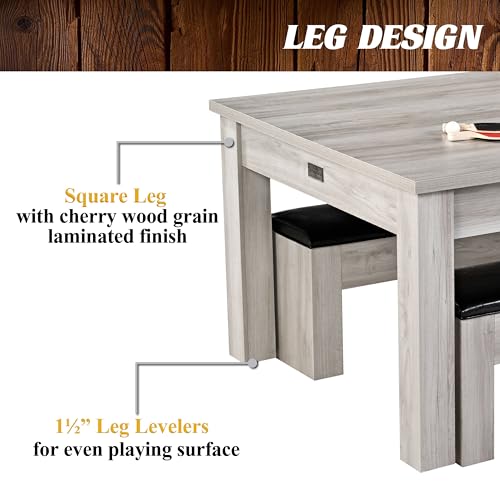 Barrington Billiards Monteray 7’ Drop Pocket Pool Table 3-in-1 Dining Top Table Tennis Gray/Black