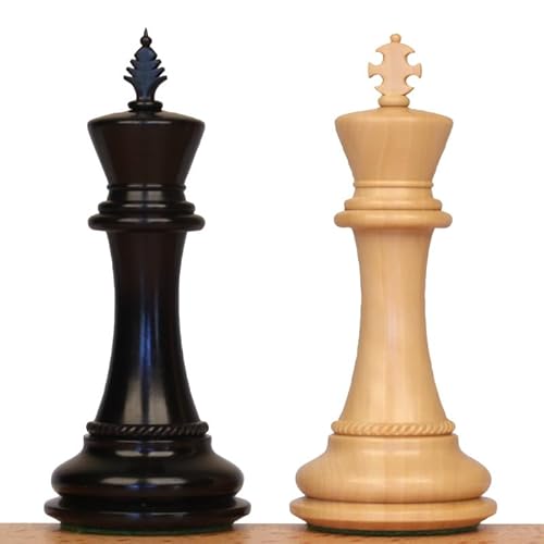 The Chess Store Copenhagen Staunton Chess Set Ebony & Boxwood with Elm Burl & Erable Board 4.5" King