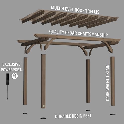 Backyard Discovery Somerville Cedar Wood Pergola Kit Barnwood Grey