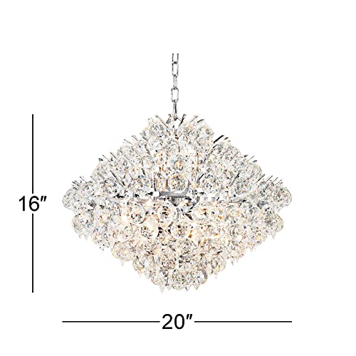 Vienna Full Spectrum Essa Chrome Pendant Chandelier 20" Wide Silver