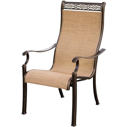 Hanover Monaco 9-Piece Outdoor Dining Set with Glass Table and 8 Chairs Tan