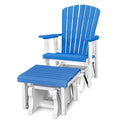 American Furniture Classics Chair and Gliding Glider Ottoman Combo Blue and White