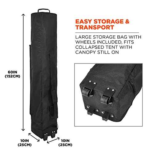 Ergodyne Shax 6051 Pop Up Canopy Kit with Weight Bags & Side Panels 10' x 10' Blue