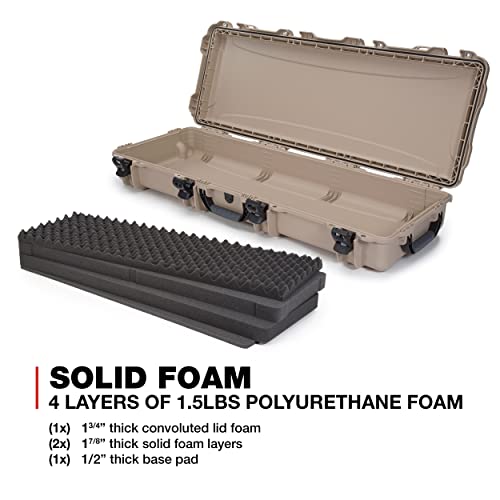 Plasticase Nanuk 990 Waterproof Professional Gun Hard Case with Foam Insert and Wheels Tan