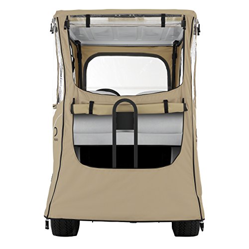 Classic Accessories Fairway Golf Cart FadeSafe Enclosure For Club Car, Short Roof Khaki