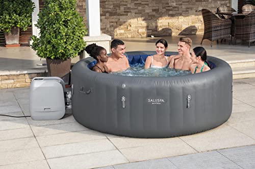 Bestway SaluSpa Santorini HydroJet 5 to 7 Inflatable Hot Tub Gray