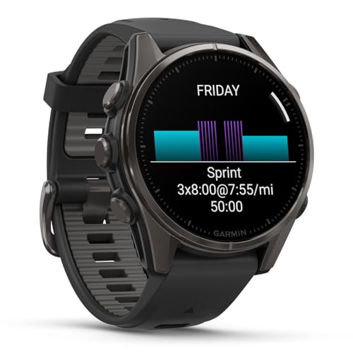 PlayBetter Garmin Fenix 8 AMOLED Sapphire Multisport GPS Smartwatch Bundle Carbon Gray DLC Titanium