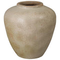 Emissary Distressed White Stoneware Round Jar 29.5in L x 30.5in H