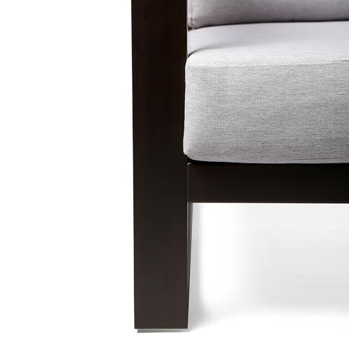 Armen Living Paradise Outdoor Eucalyptus Wood Lounge Chair Earth