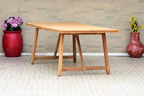 Amazonia Keystone 9-Piece Oval Patio Dining Set Grade A Teak Wood White