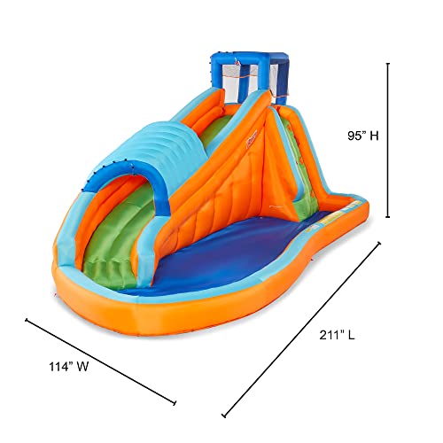 BANZAI Surf Rider Inflatable Water Park with Waterslide, Pool, and Sprinklers Multicolor