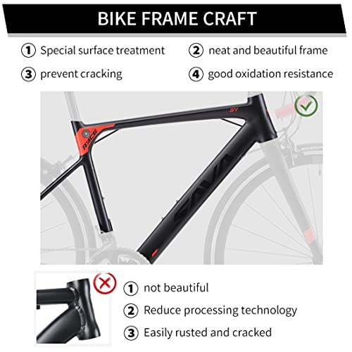 SAVADECK Aluminium Road Bike R8 700C Black Red