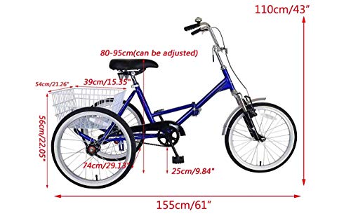 Mantis Tri-Rad Adult Folding Tricycle Silver 20 Inch Wheels