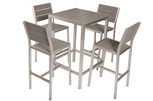 Pangea Home BETTY 5 Piece Bar Set Grey