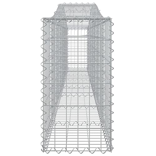 Arched Gabion Baskets 2 pcs Galvanized Iron for Outdoor Plants White Black