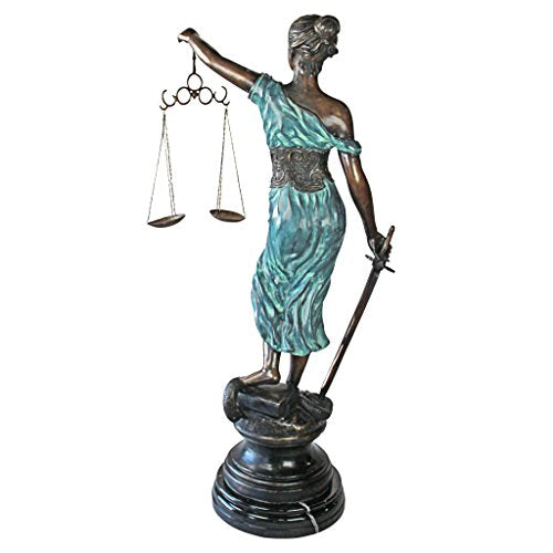 Design Toscano Themis Blind Justice Cast Bronze Statue Giant Bronze and Verdigris Finish