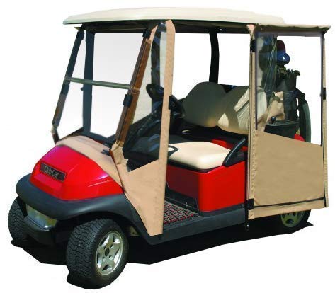 DOORWORKS GOLF CART ENCLOSURES Black Golf Cart Cover - EZGO RXV Vinyl Cart Cover, Swinging Hard Doors