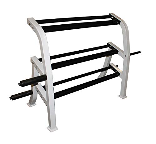Ader Sporting Goods Rubber Dumbbells Set with Rack and Mat Black/White