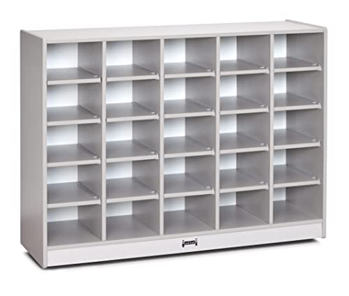 Jonti-Craft Rainbow Accents 25 Cubbie-Tray Mobile Storage with Trays Gray