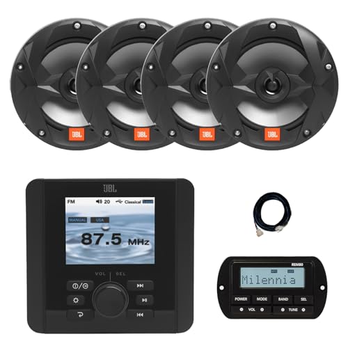 Enrock Marine JBL JAM5000N Bluetooth AM/FM WeatherBand Radio Receiver with 4x 6.5" Speakers Black