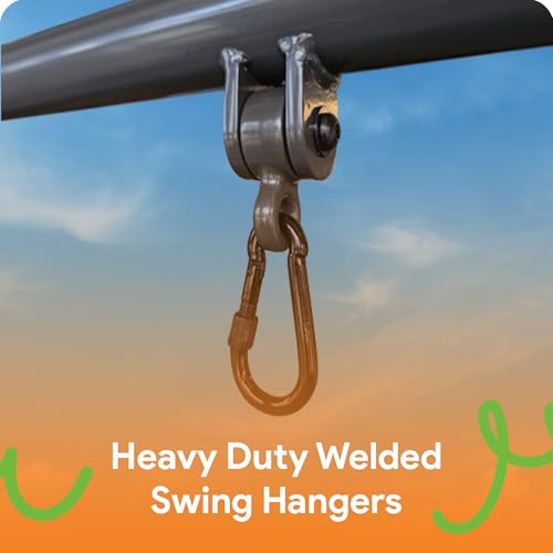gobaplay Heavy Duty Adventure Kids 4 Zone Swing Set Dark Green