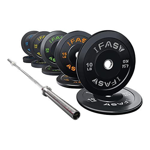 IFAST Home Gym 260LB Olympic Weight Set with 7Ft Barbell Bar