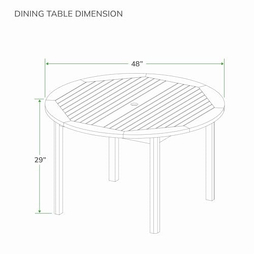 Cambridge Casual Sydney Teak Wood 5 Piece Outdoor Dining Set All-weather Wicker/Light Tan