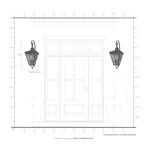 Livex Transitional Four Light Outdoor Wall Lantern Cambridge Collection Brushed Nickel