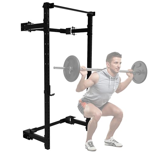 PRx Performance Wall Mounted Folding Power Squat Rack Black
