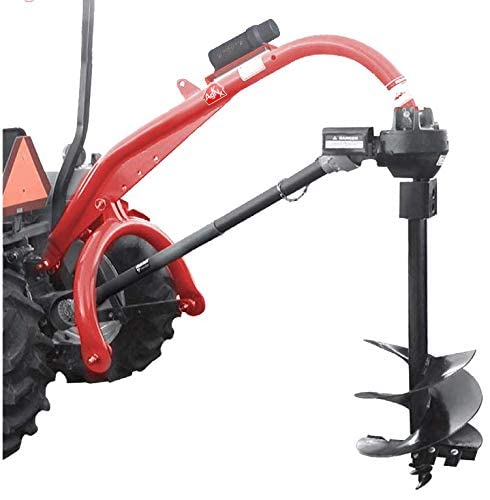 Tool Tuff Pole-Star 1500 Heavy Duty 3-Point Post Hole Digger for Cat 1 & 2 Tractors with 9" & 12" Augers