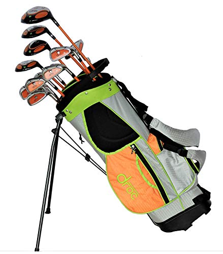 Droc Nikki Series 13-Piece Golf Club Set & Bag Ages 11-14 Right Handed Orange/Green
