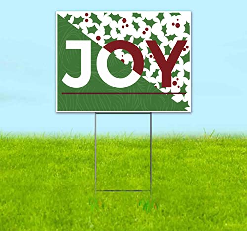 TampaPrinting Joy Yard Sign 18" x 24" with Metal Step Stake