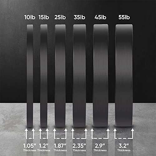 OneFitWonder Black Bumper Plate Set - 170 lbs for Weightlifting & Strength Training