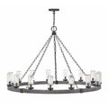Bailey Street Home Industrial Farmhouse Fifteen Light Chandelier Aged Zinc Finish Black