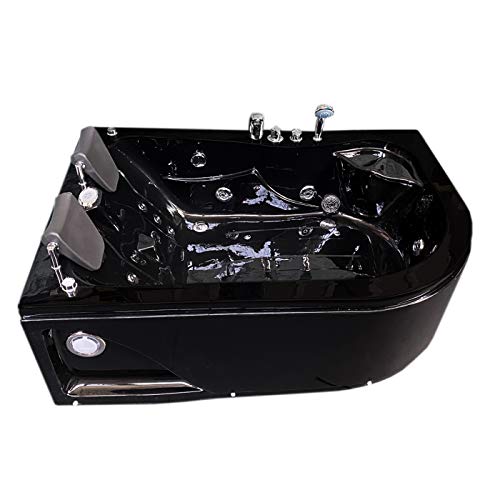 SIMBASHOPPING USA Whirlpool Bathtub Hot Tub Massage 2 Persons Hydrotherapy BLACK HAVANA