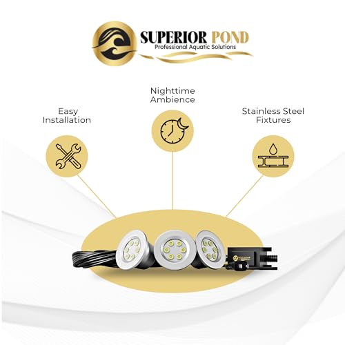 SUPERIOR POND Fountain Light Kit 3X LED 6-Watt with 100 Foot Cord