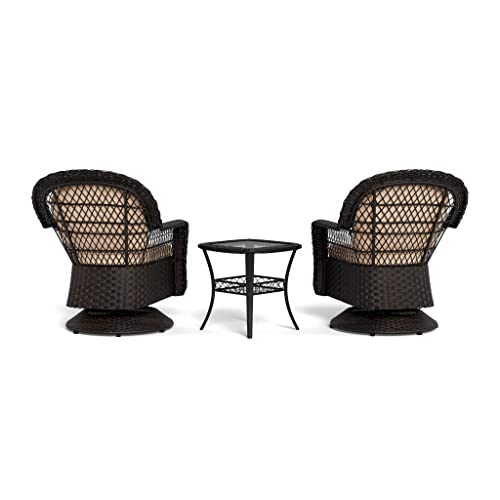 Tortuga Outdoor Biloxi 3 Piece Resin Wicker Bistro Set Expresso-Dark