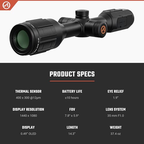 Athlon Optics Cronus ATS Pro Thermal Rifle Scope with Ballistic Calculator Black