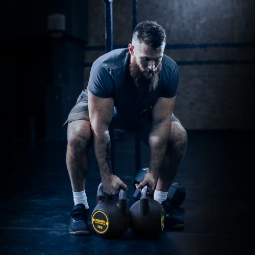 ToughFit 195LBS PU Coated Kettlebell Set - Rust-proof Handles & Flat Bottoms
