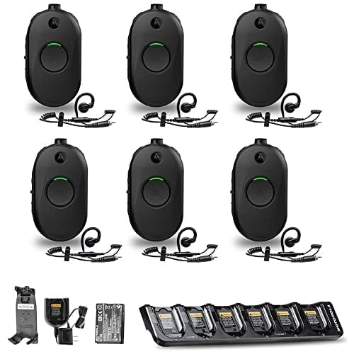 Motorola Solutions 6 x CLP1010e 1-Channel 2-Way UHF Business Radio with Multi-Unit Charger Black