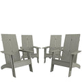 Flash Furniture Set of 4 Sawyer Modern Adirondack Chairs Gray
