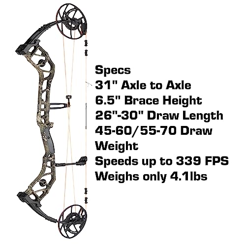Bear Archery Escalate Adult Compound Bow Package 70 lb Draw Weight Right Hand True Timber Strata