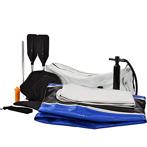 Loyaltaling Boating Equipment Inflatable Kayak Set with Paddle and Air Pump Blue and White