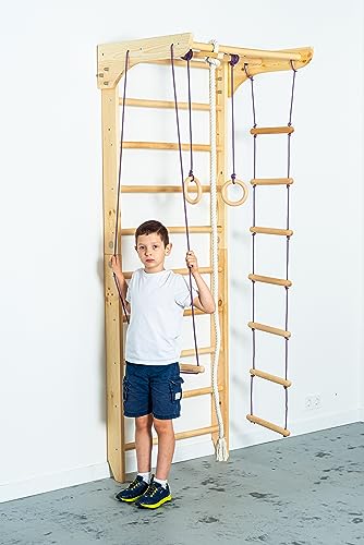 Generic Wooden Sport Swedish Ladder with Pull Up Bar - Fixed Pull Up Bar
