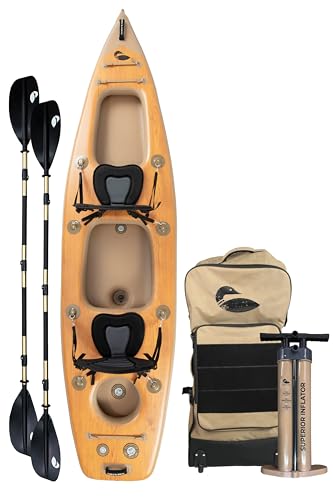 Paddle North 12' Karve Kayak XL Two-Person Inflatable Kayak - Wood Grain