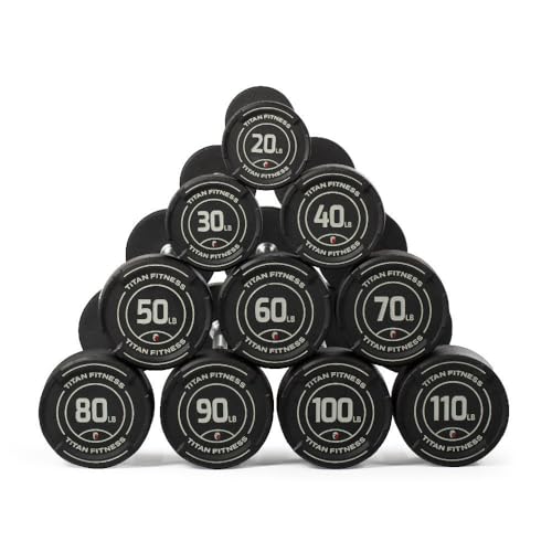 Titan Fitness Rubber Straight Fixed Barbells Black