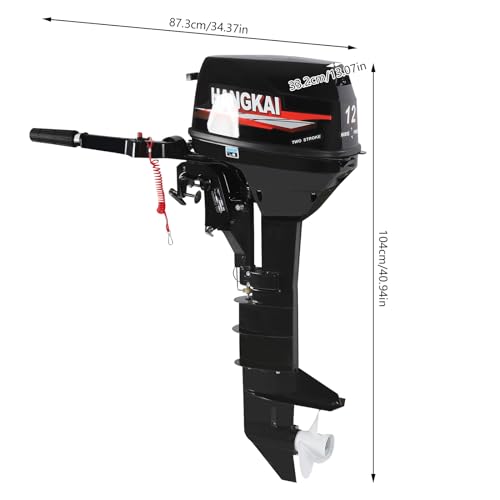 Sootvp 12HP 2 Stroke Outboard Motor Long Shaft Black