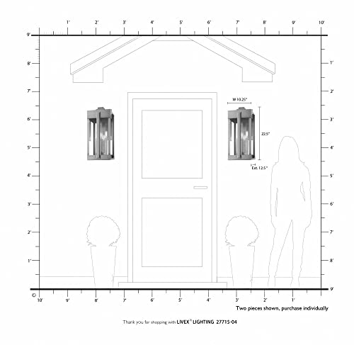 Livex Lexington 3 Light Outdoor Wall Lantern Natural Brass