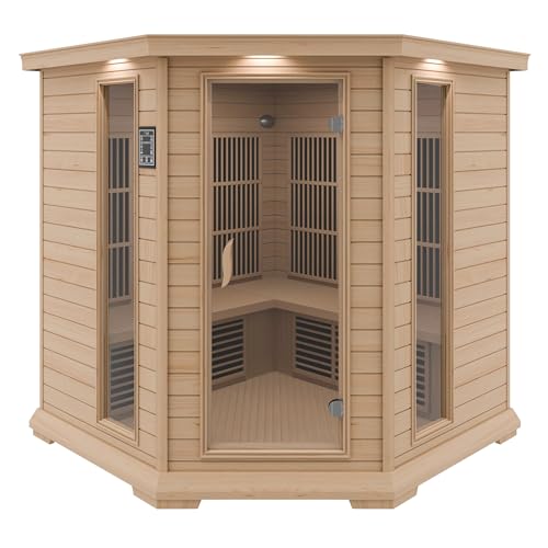 SteamSpa Infrared Hemlock Sauna Room with LED Control & Bluetooth